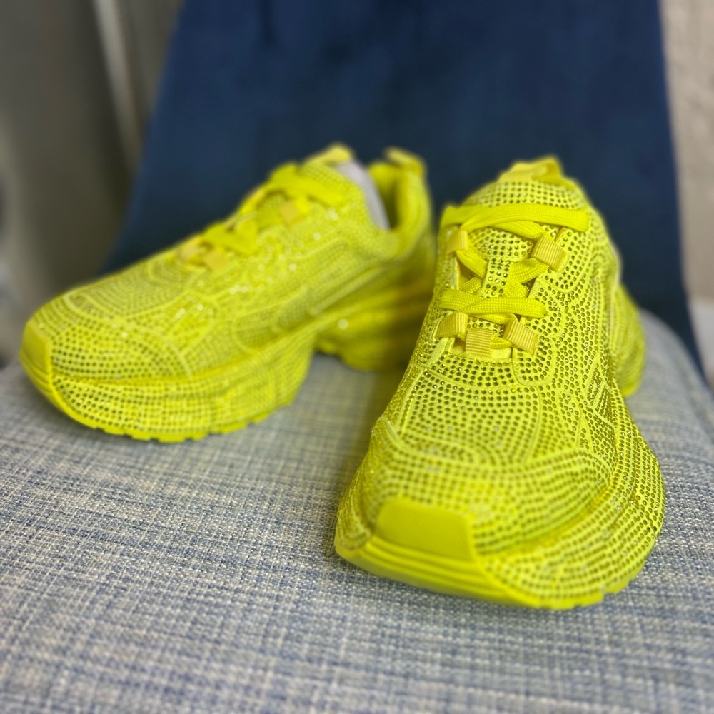 🆕 Bling Neon Yellow Women's Sneakers